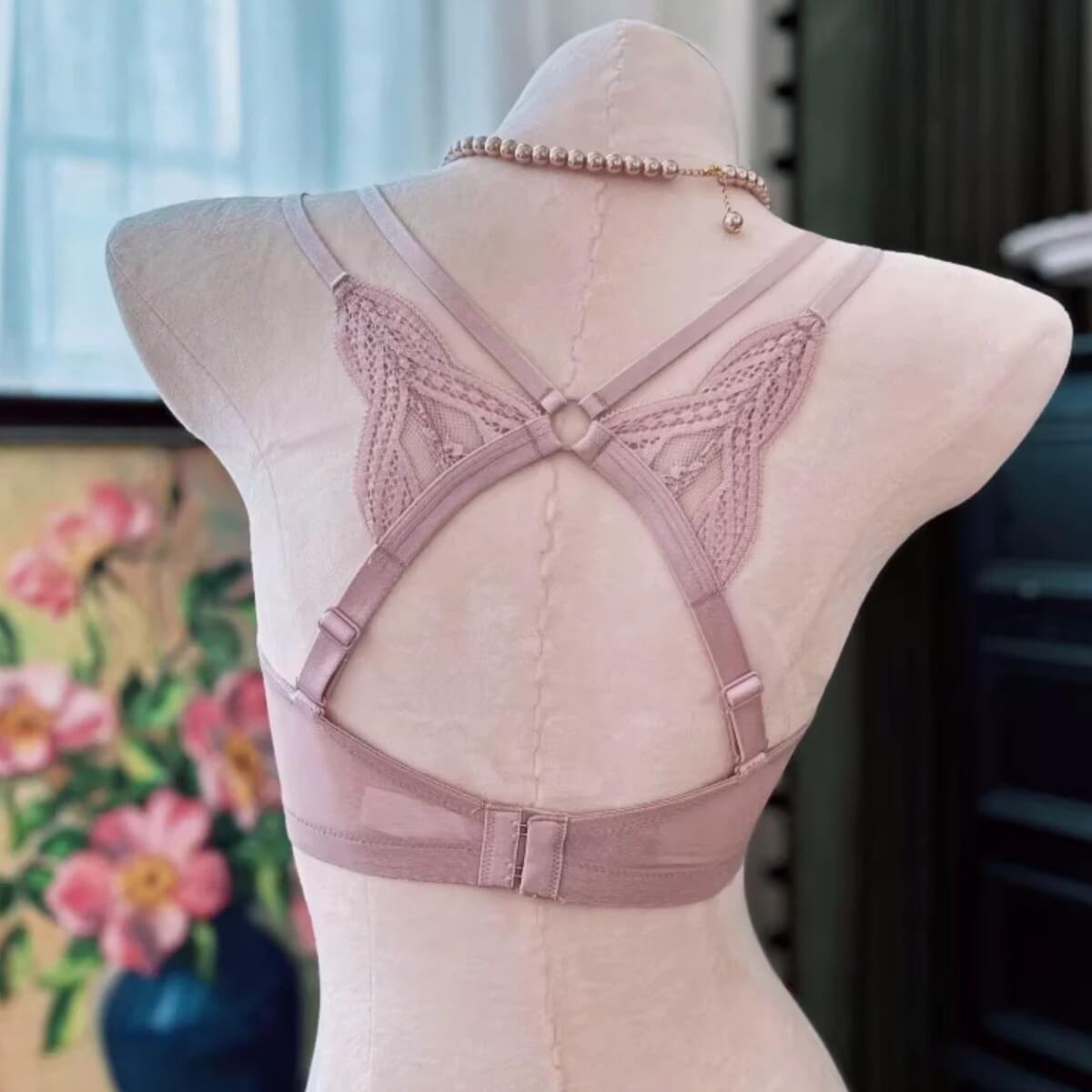 Convertible Plus Size Minimizer B-F Lace Ultra-Thin Bra, Soft Underwire Backless Brassiere