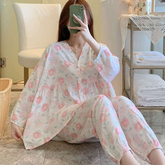 Cotton Poplin Floral Pajama Set - Okay Trendy