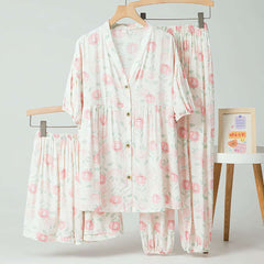 Cotton Poplin Floral Pajama Set - Okay Trendy