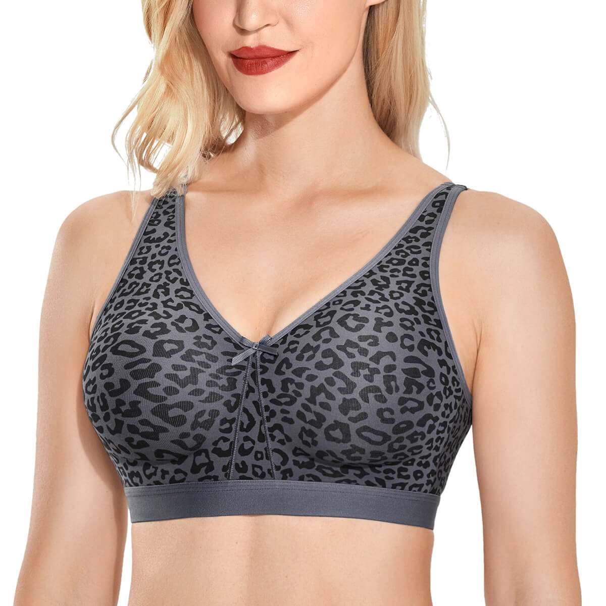 Pure Cotton Bras for Women Plus Size Wireless Bra Womens Support Unlined  Sleep Bras for Large Breasts, Grey, 40DD : : Fashion