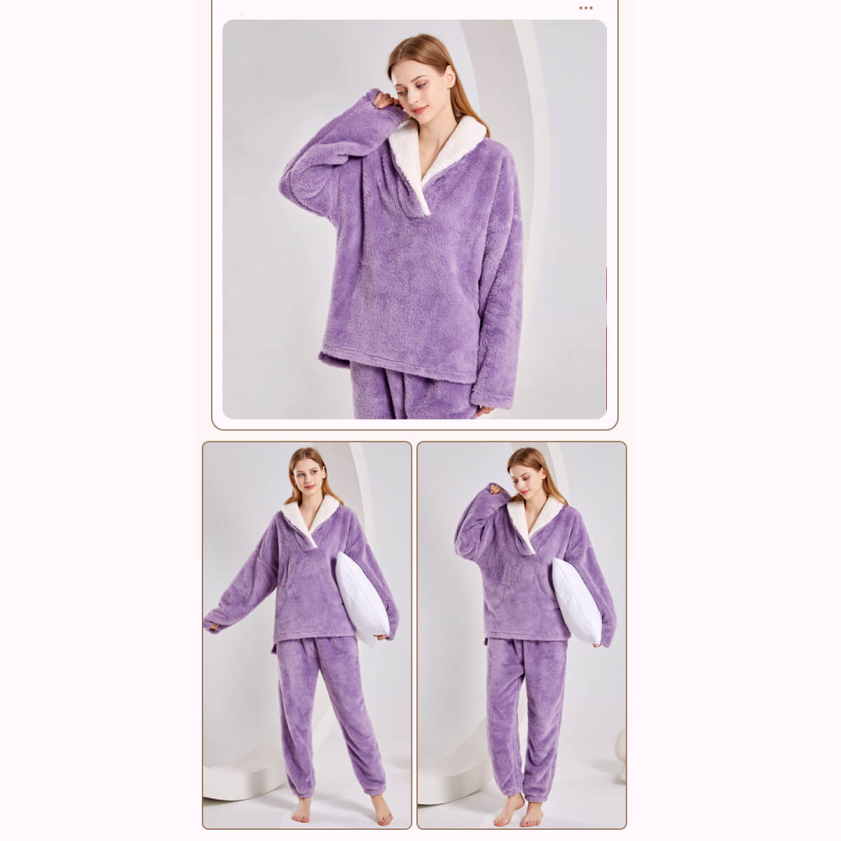 Cozy & Warm Long Sleeves Plus Size Loungewear Sets for Women