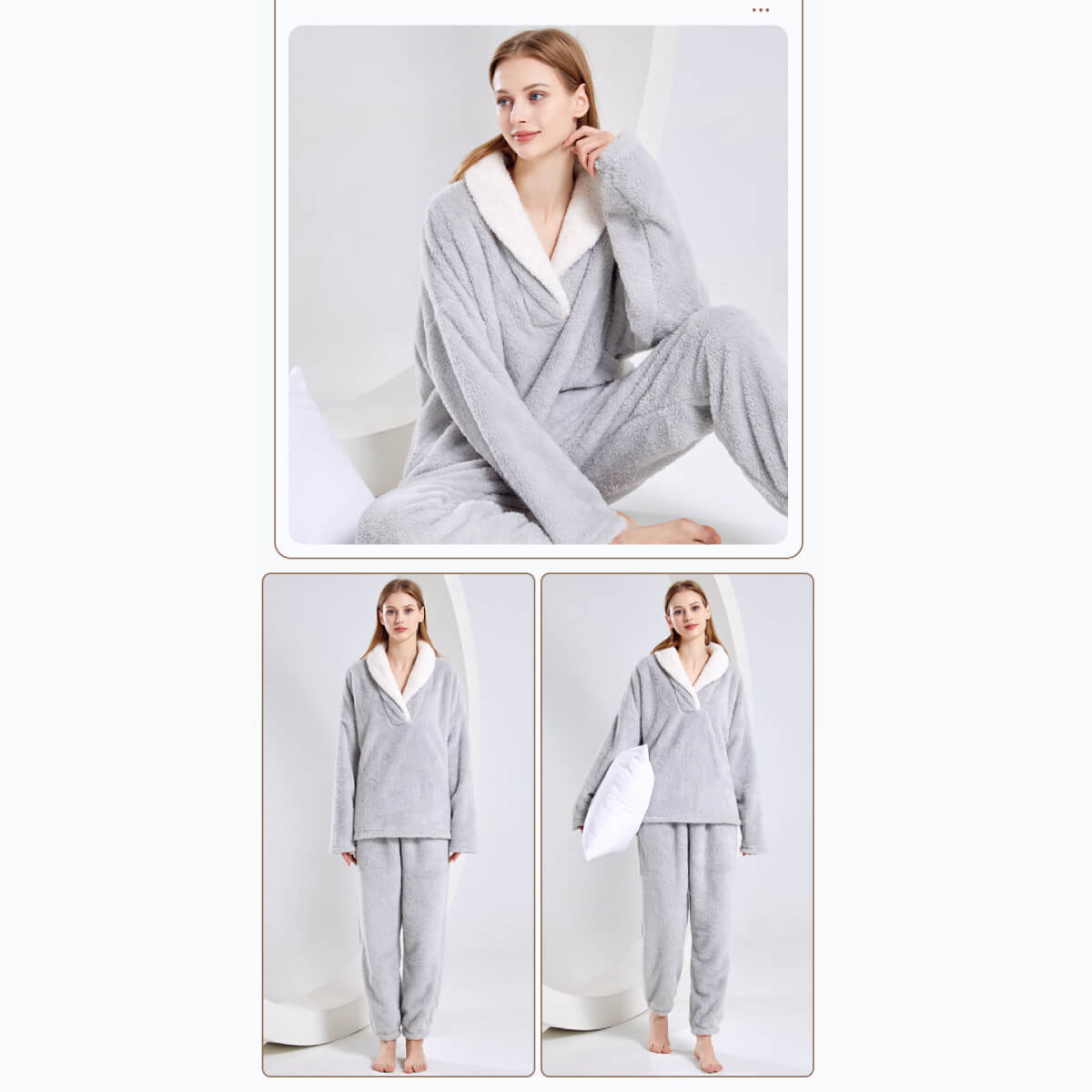 Cozy & Warm Long Sleeves Plus Size Loungewear Sets for Women