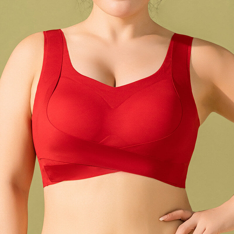 Cross Over Seamless Lift Up bra for Large Breast