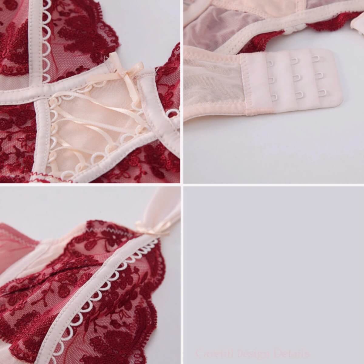 Elegant Lace Support Bra - Thin  Three-Quarter Cup for Bust Minimizing & Lift