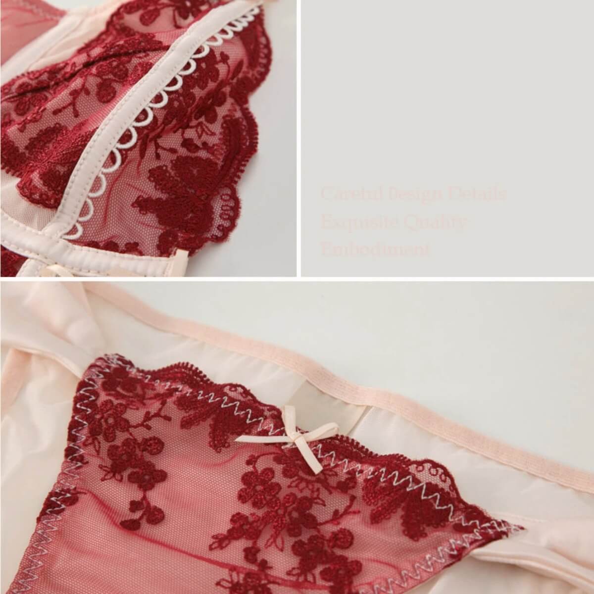 Elegant Lace Support Bra - Thin  Three-Quarter Cup for Bust Minimizing & Lift