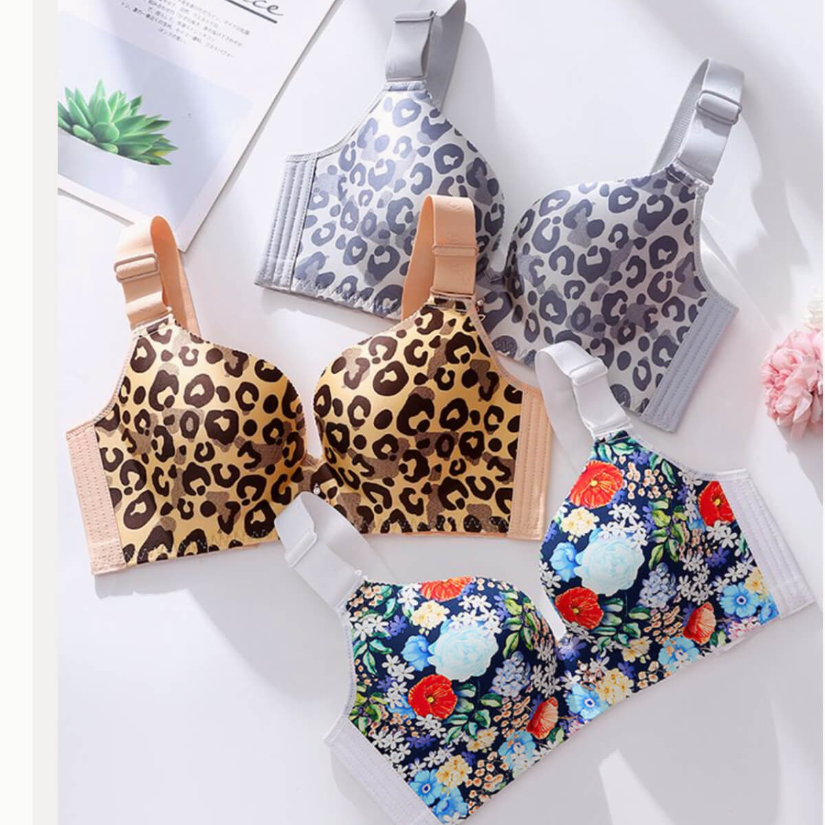 Leopard Print Bra C D E Cups