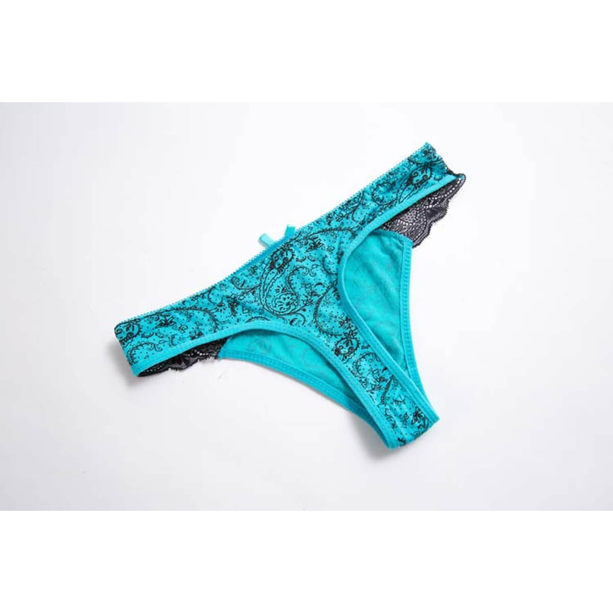 Floral Lace Underwire Bra & Thong Set - Padded Molded Cup Lingerie
