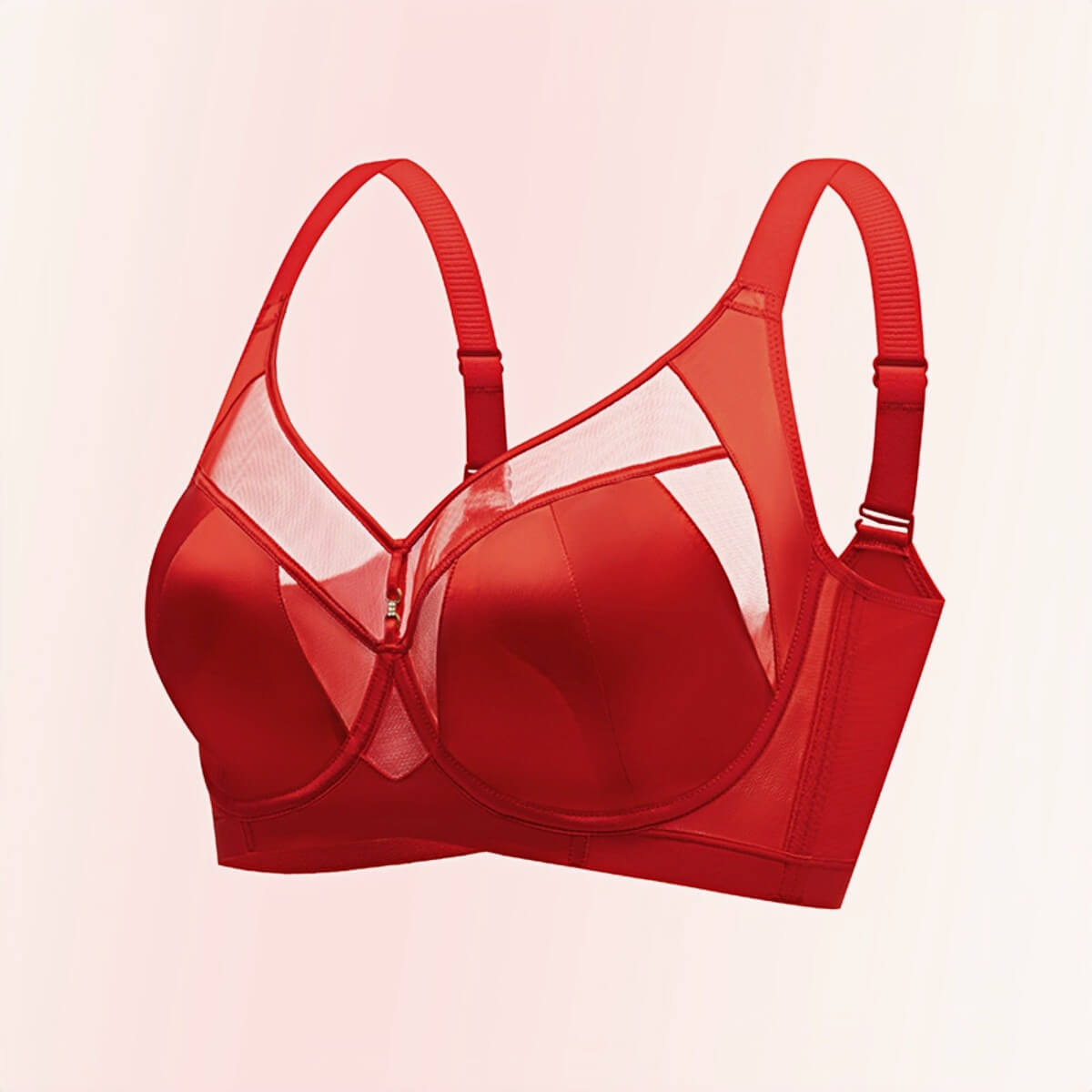 Full Figured Bra C D E Cup, Full Coverage Minimizer, Wire-free Anti-sagging, Everyday Lace Plus Size Bra