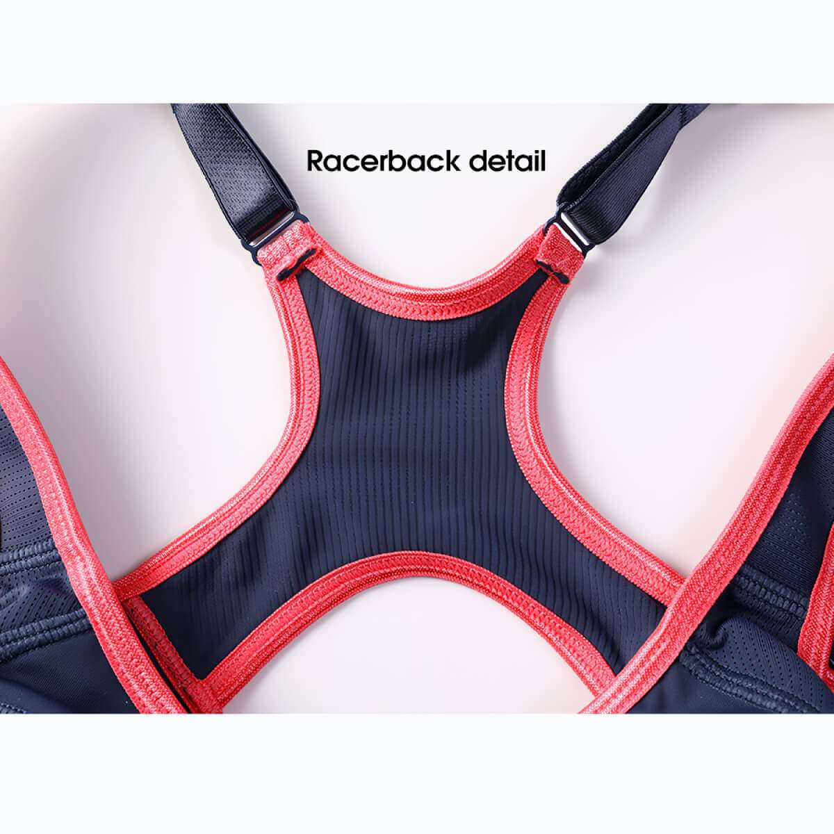 Shock Absorber high support plunge sports bra in black and blue
