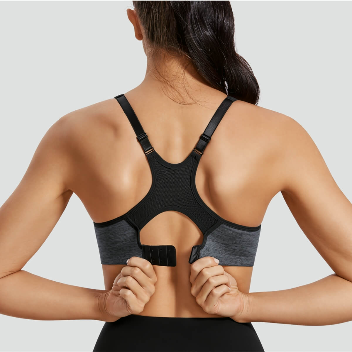 BACK Sports bra - strong support BLACK