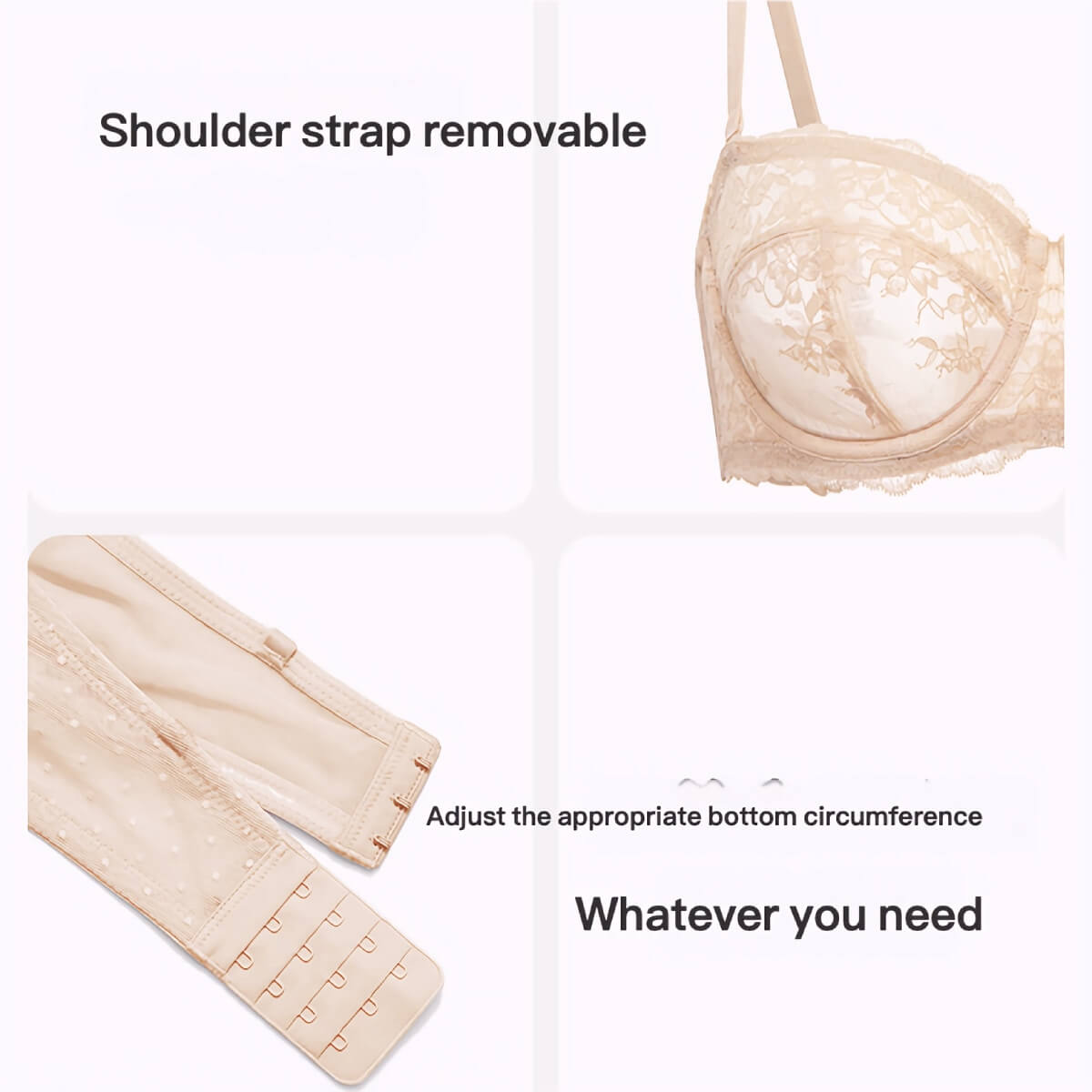 Half Cup Strapless Bra for Big Boobs | Minimizing Design with Secure Silicone Trim