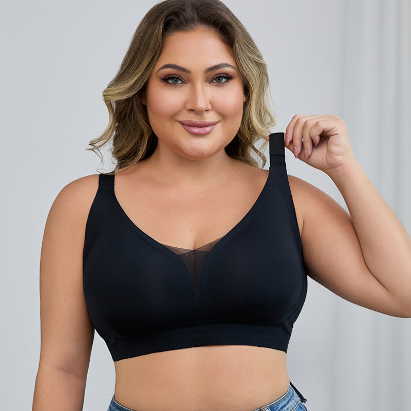 Plus-Size Seamless Underwear – Non-Wired Push-Up Minimizer, Three-Quarter Cup for Women's Comfort