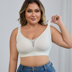 Plus-Size Seamless Underwear – Non-Wired Push-Up Minimizer, Three-Quarter Cup for Women's Comfort
