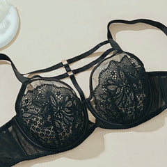 Plus Size Full Cup Underwire Bra – Breathable 3D-Cut Lace Bra (D-J Cups)