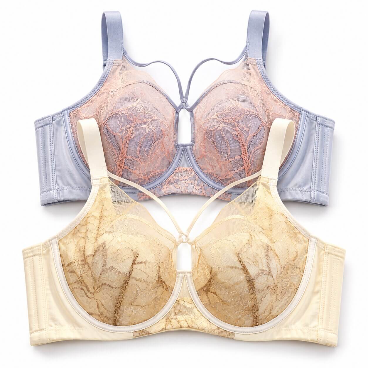 Plus Size Lace Minimizer Bra  Ultra-Thin 3/4 Cup with Soft Underwire & Side Support