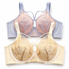 Plus Size Lace Minimizer Bra  Ultra-Thin 3/4 Cup with Soft Underwire & Side Support