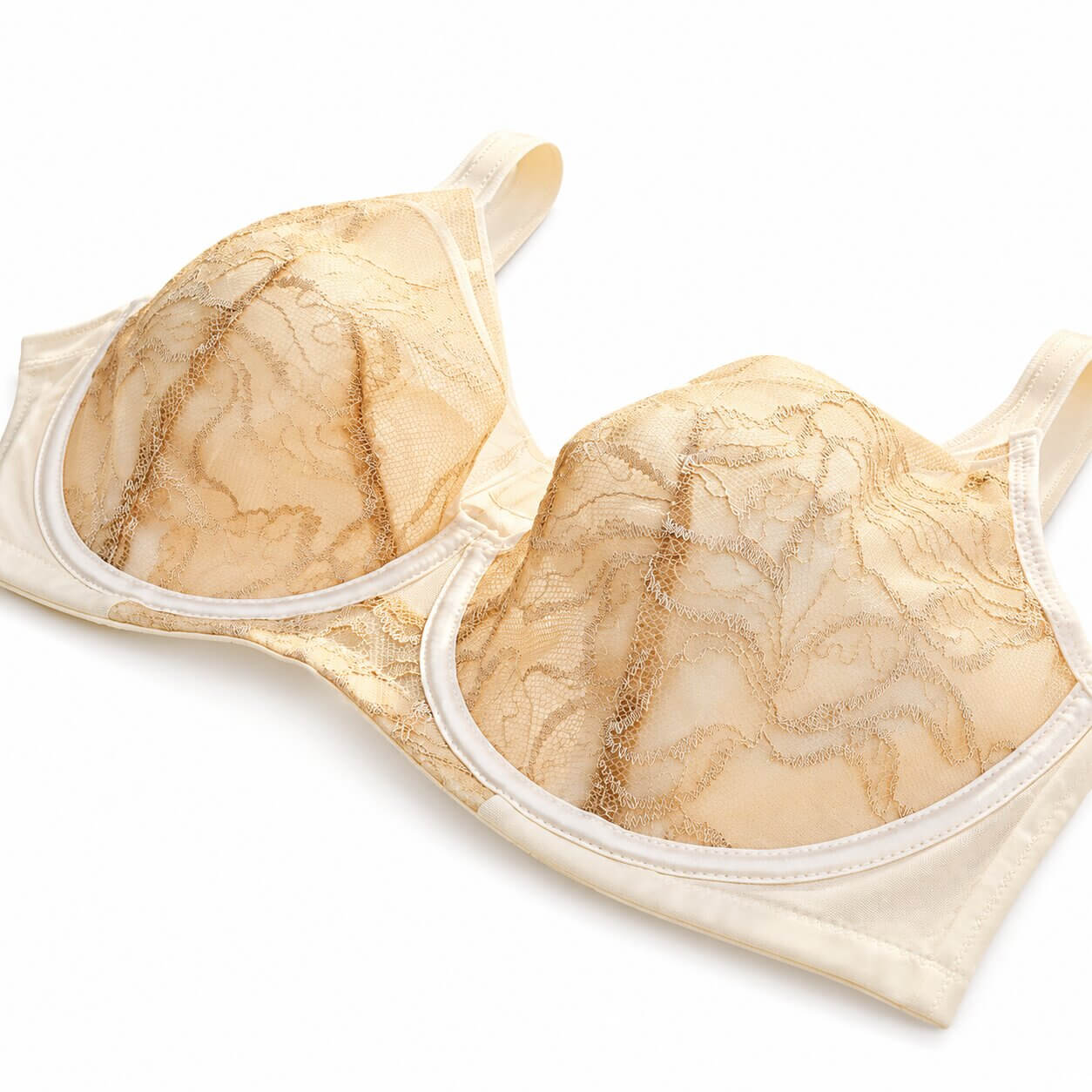 Plus Size Lace Minimizer Bra  Ultra-Thin 3/4 Cup with Soft Underwire & Side Support