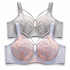 Plus Size Lace Minimizer Bra  Ultra-Thin 3/4 Cup with Soft Underwire & Side Support