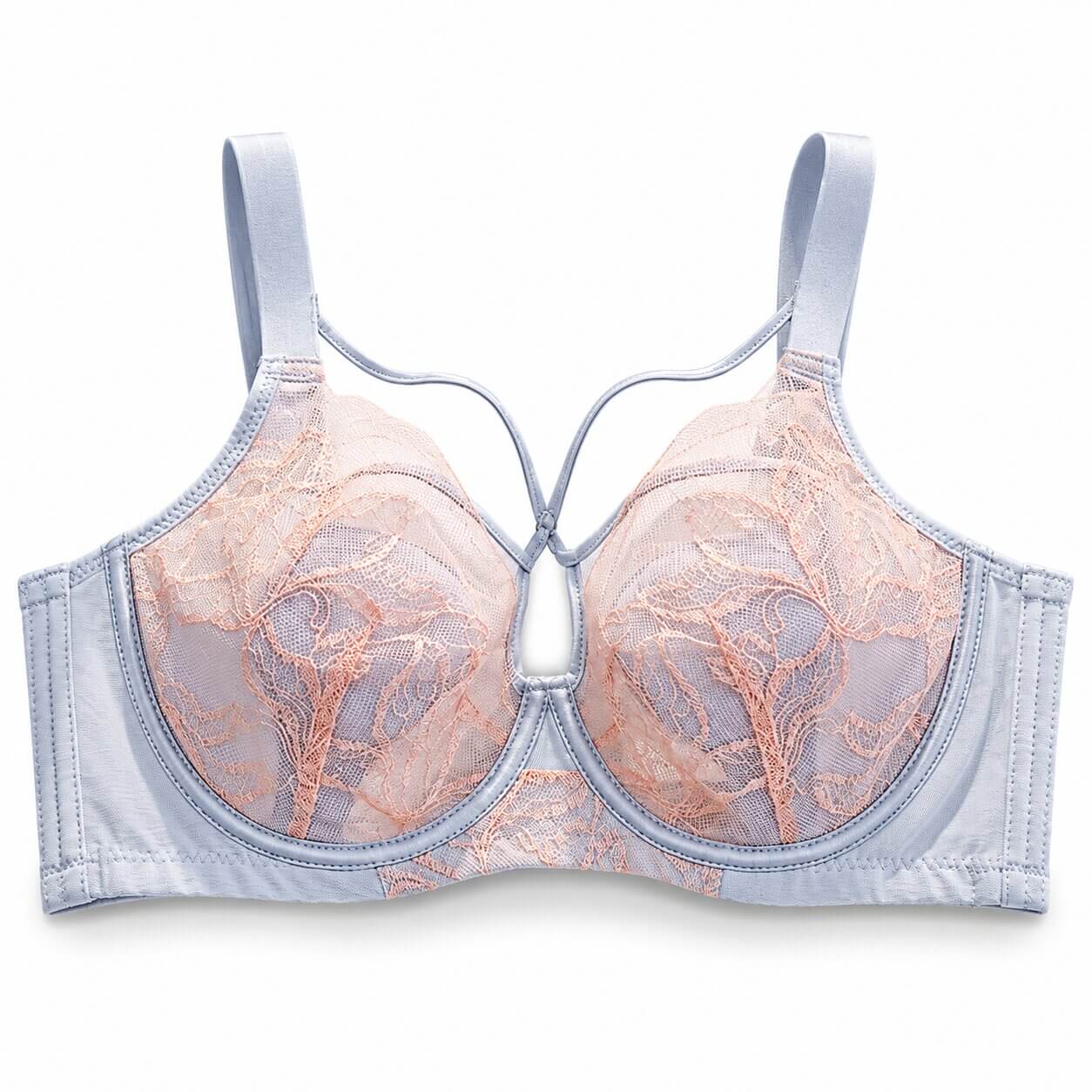 Plus Size Lace Minimizer Bra  Ultra-Thin 3/4 Cup with Soft Underwire & Side Support