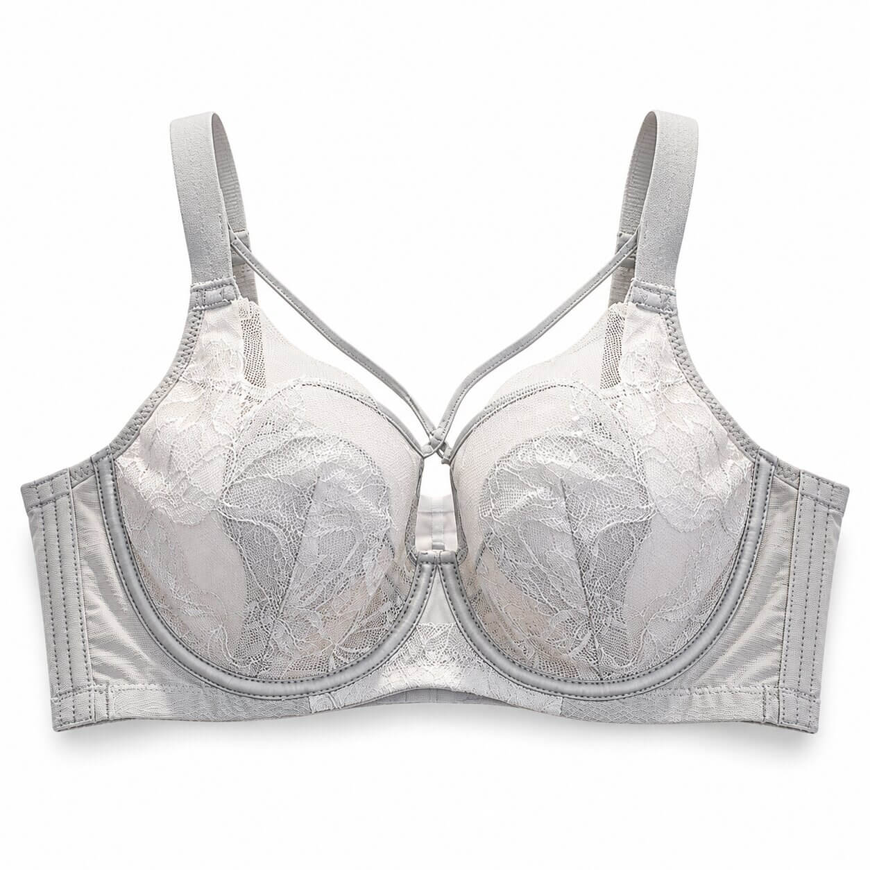 Plus Size Lace Minimizer Bra  Ultra-Thin 3/4 Cup with Soft Underwire & Side Support