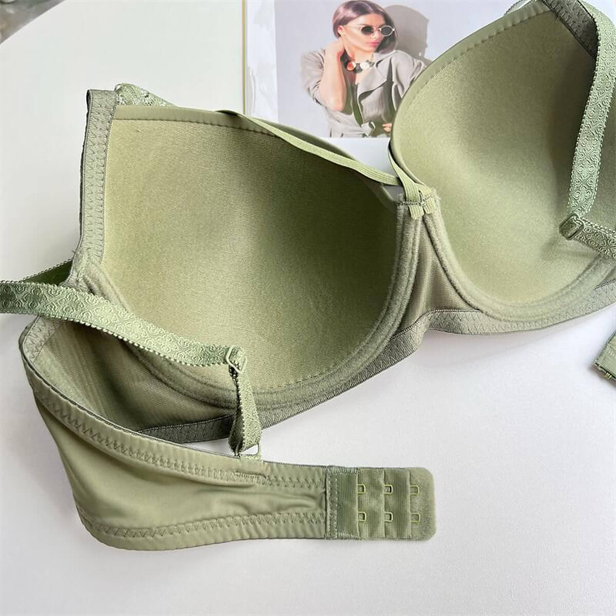 Plus Size Lace Support Bra - Thin Cup, Lift & Smoothing Fit