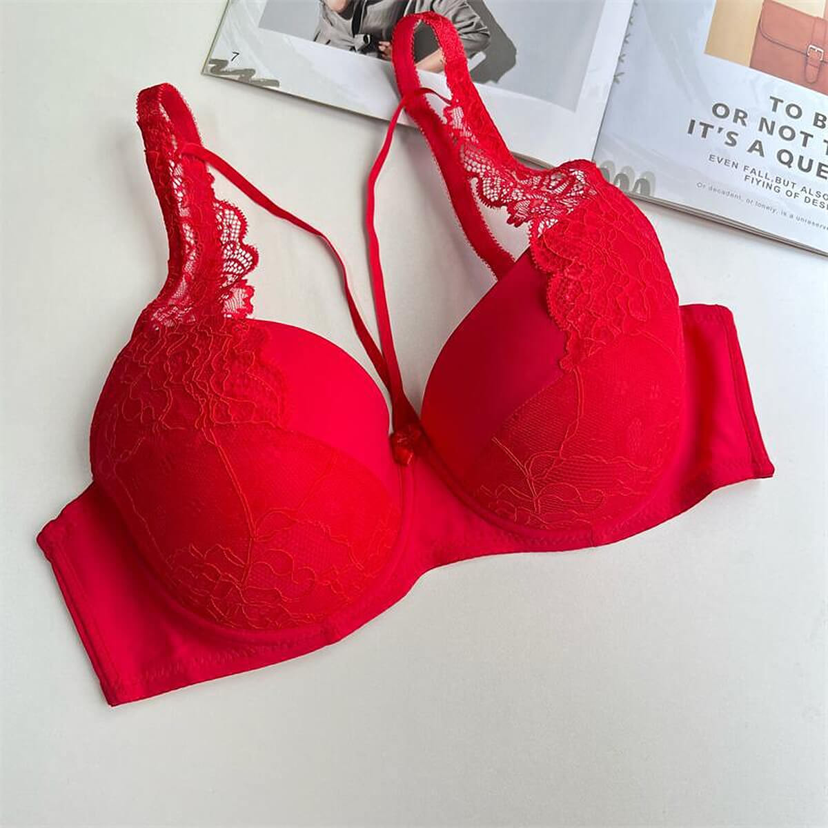 Plus Size Lace Support Bra - Thin Cup, Lift & Smoothing Fit
