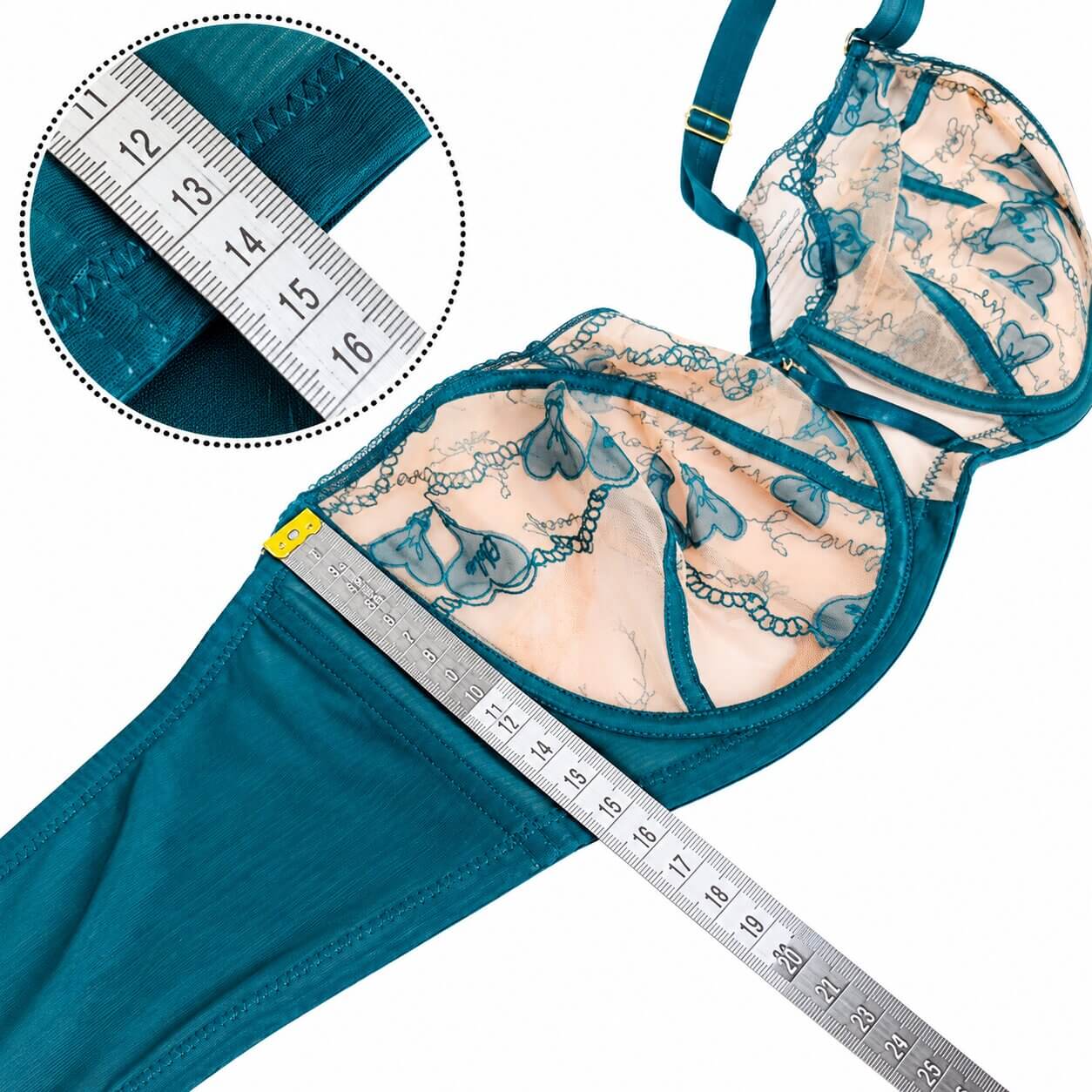 Plus Size Sheer Floral Full-Cup Bra - Soft Underwire & Lift Support