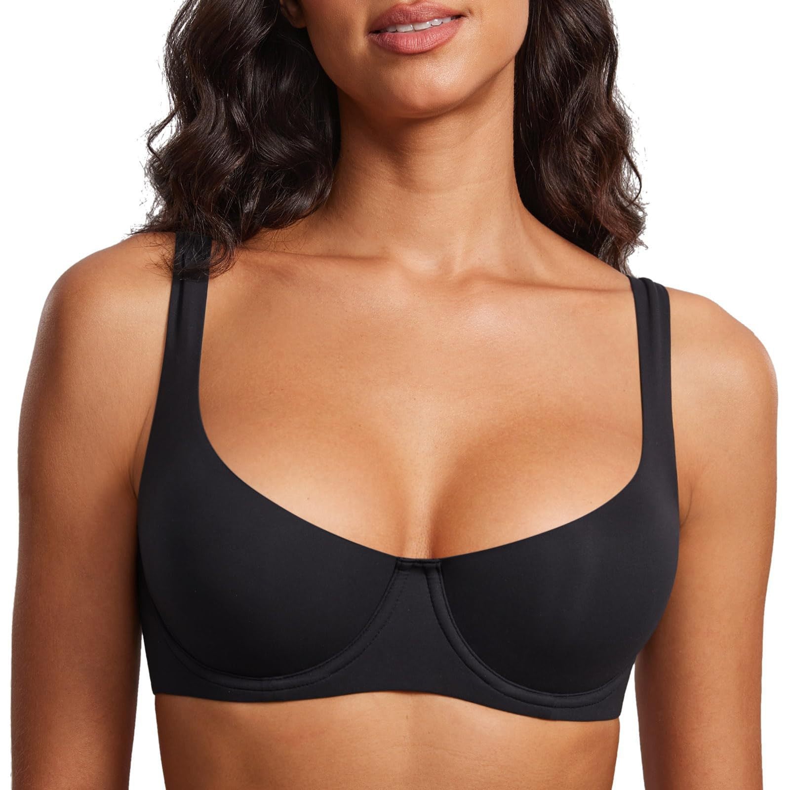 Plus Size Smooth Underwire Demi Balconette Bra - B-F Cups