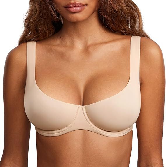 Plus Size Smooth Underwire Demi Balconette Bra - B-F Cups