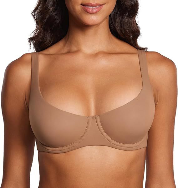 Plus Size Smooth Underwire Demi Balconette Bra - B-F Cups