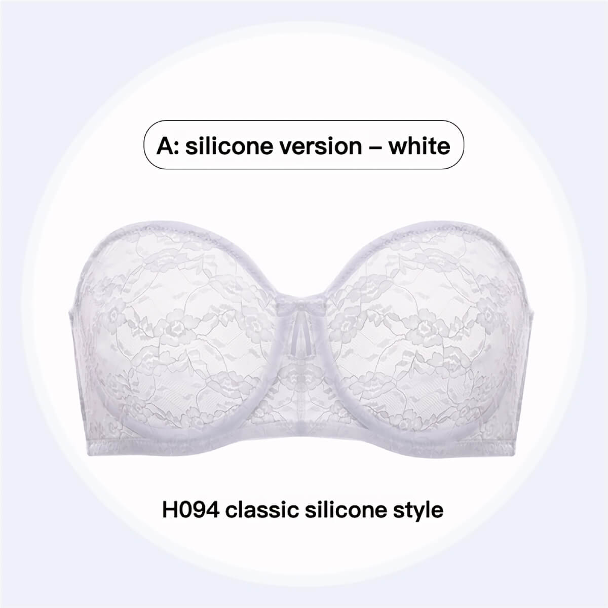 Plus Size Ultra Thin Lace Underwire Minimizing Strapless Brassiere