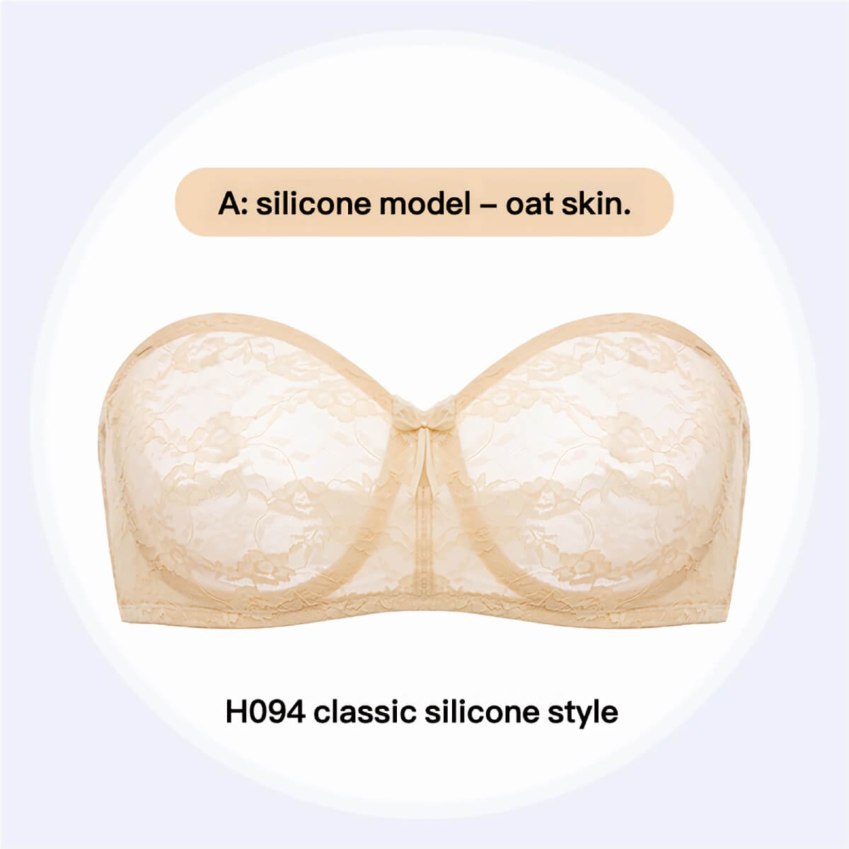 Plus Size Ultra Thin Lace Underwire Minimizing Strapless Brassiere