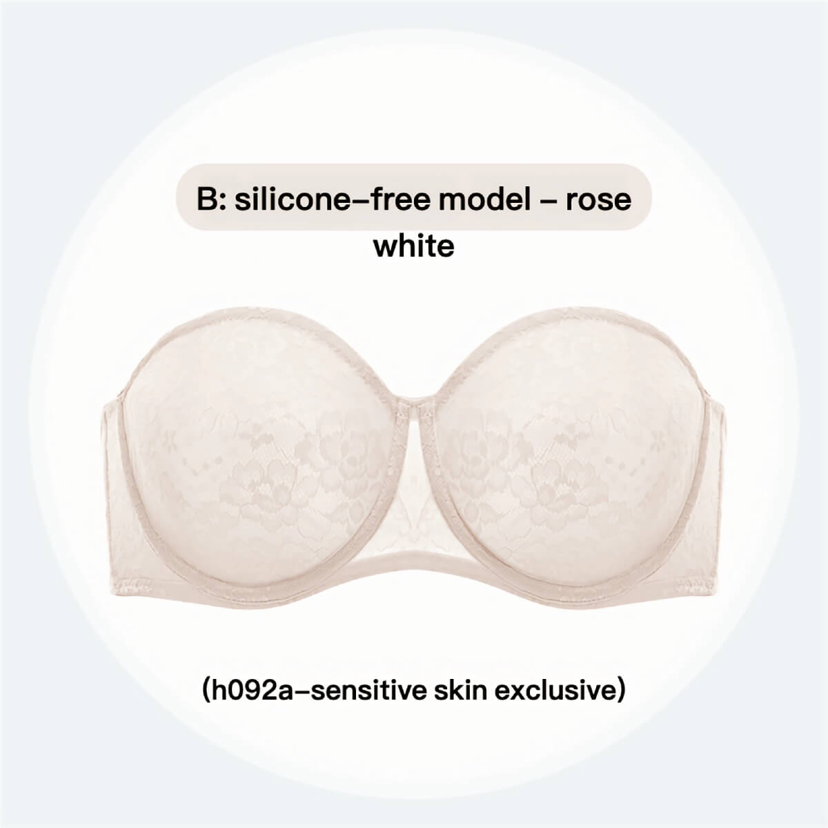 Plus Size Ultra Thin Lace Underwire Minimizing Strapless Brassiere