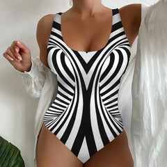 S-5XL Women One Piece Swimsuit 3D Print Swimwear