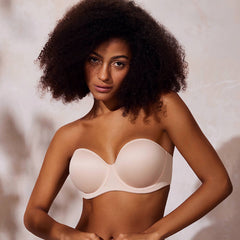 Seamless Strapless Bra for Big Busts with Secure Silicone Trim & Underwire