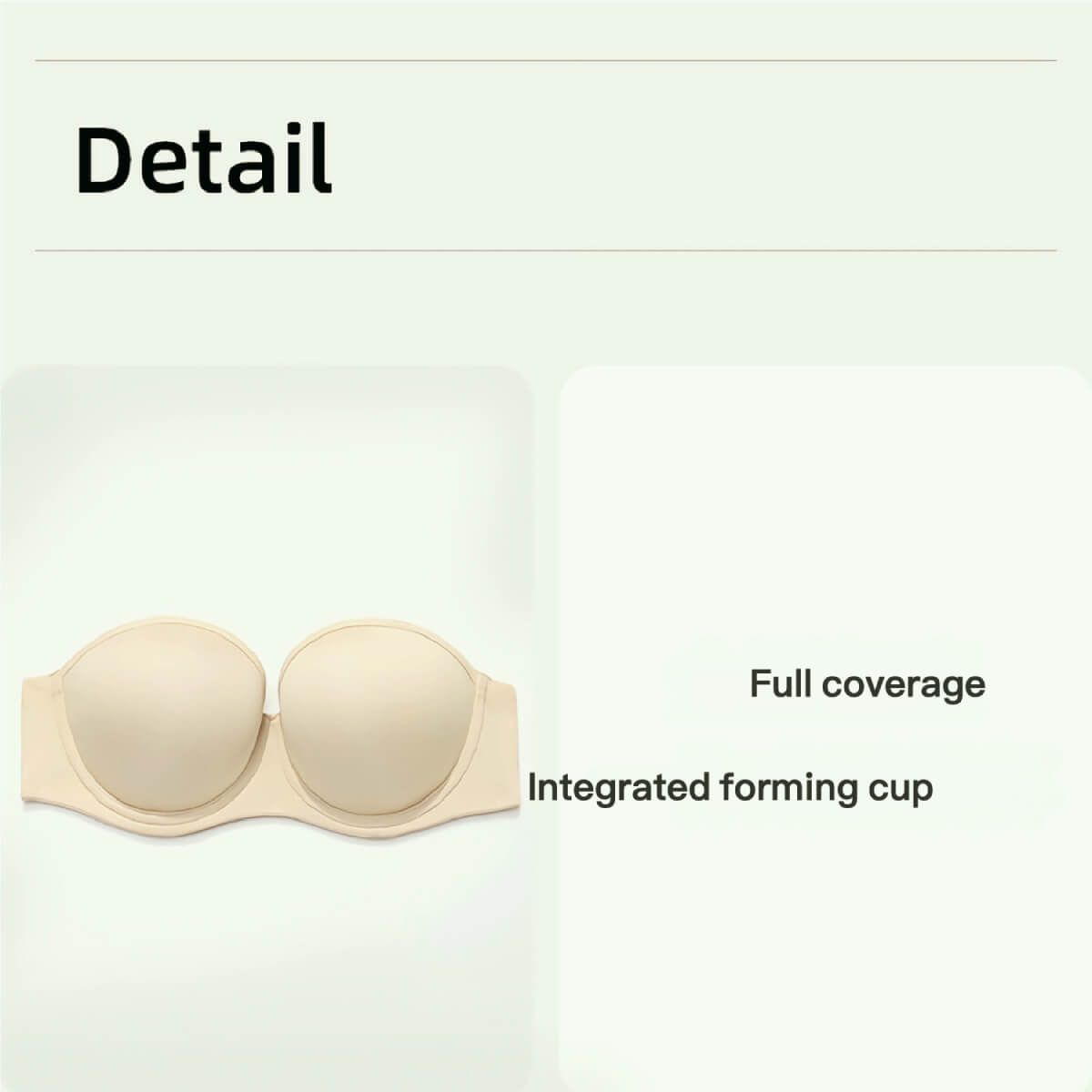 Seamless Strapless Bra for Big Busts with Secure Silicone Trim & Underwire