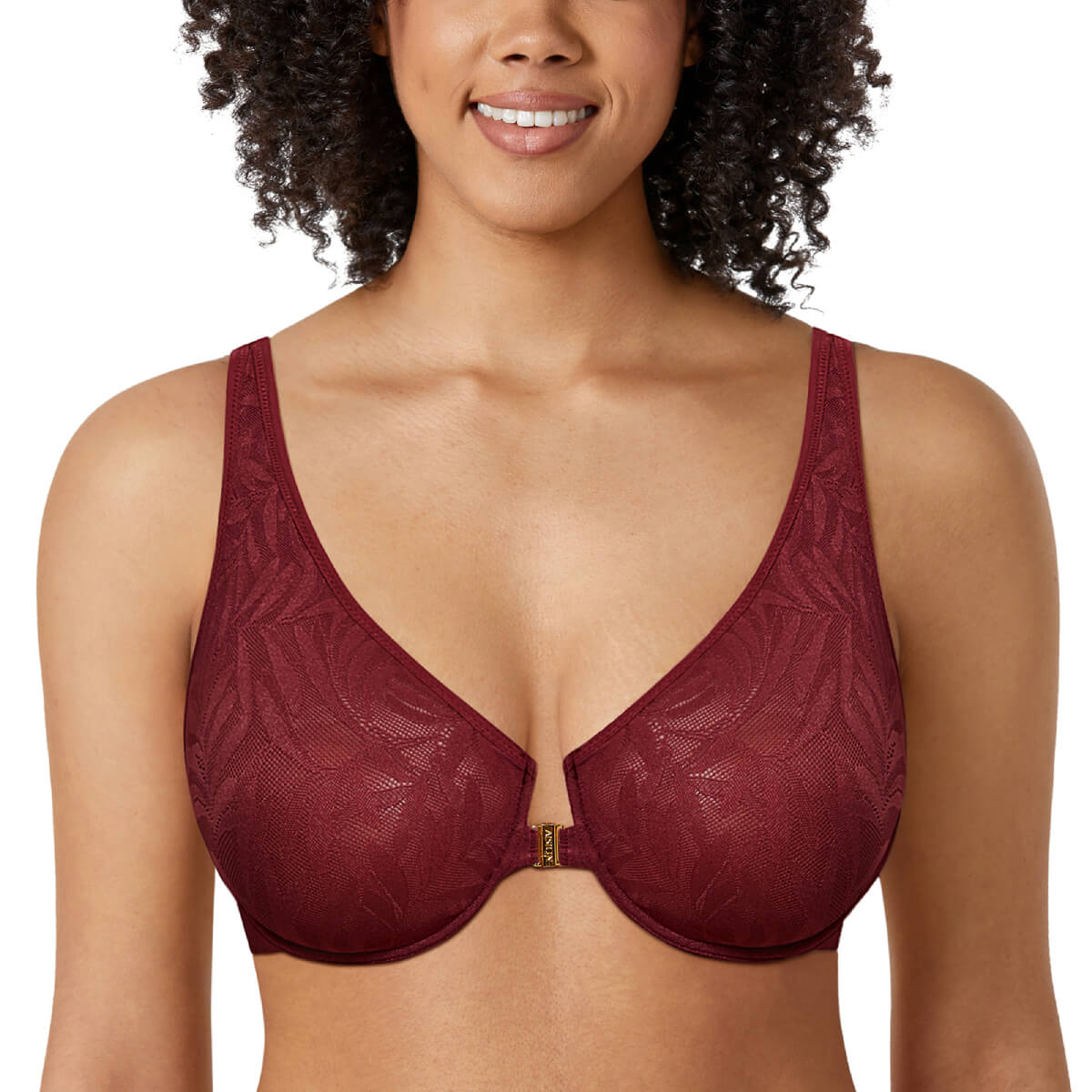 Lace Embroidered Full Coverage Plus Size Front Closure Masi Bra – Okay  Trendy
