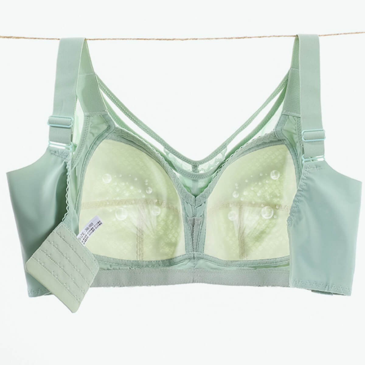  [veimia] Large size bra that makes you look small! Take the  best care for your big tits girls anytime, anywhere! A slim, breathable,  sexy, hiding nipple bra! (Green, 80D), green 