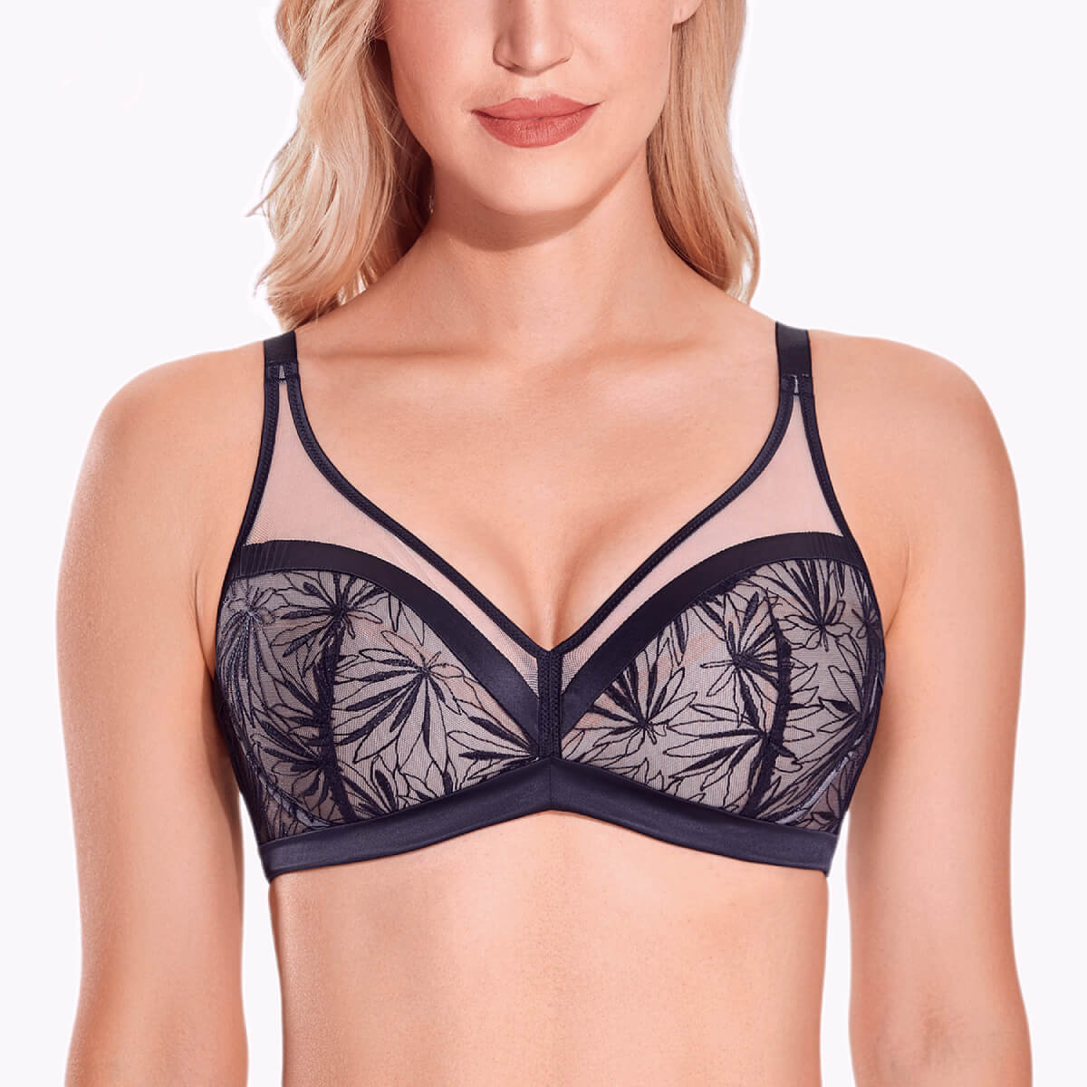 Sexy Plus Size Sheer Lace Bra