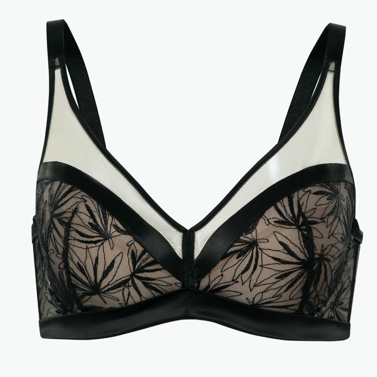 Sexy Plus Size Sheer Lace Bra Black01 / D / 42 Sexy Plus Size Sheer Lace Bra Black01 / D / 42
