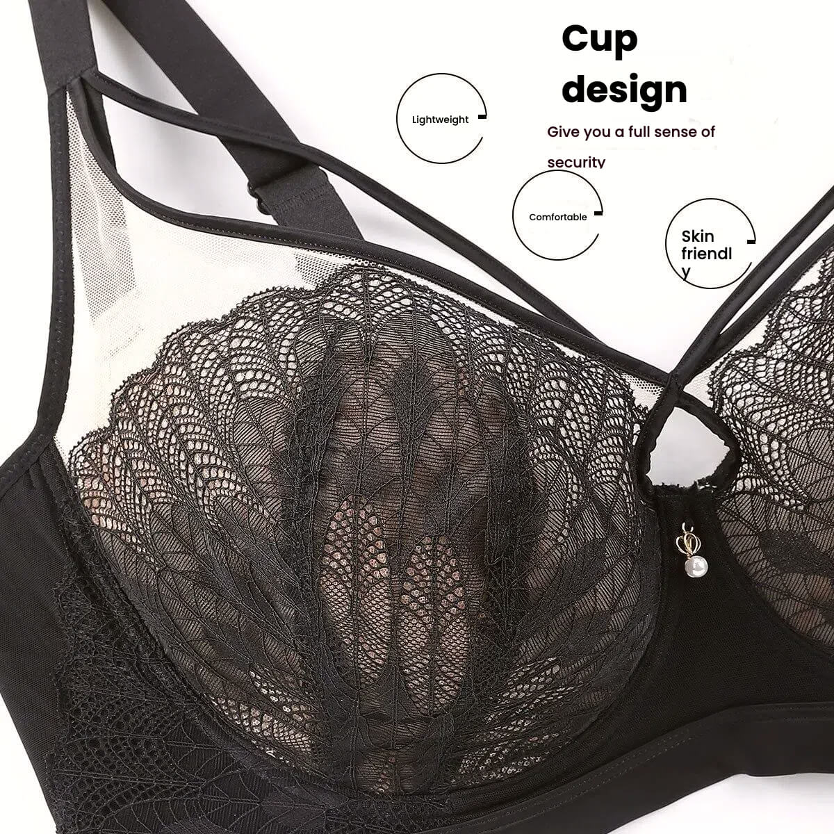 Summer Free Black Lace E Cup Bra