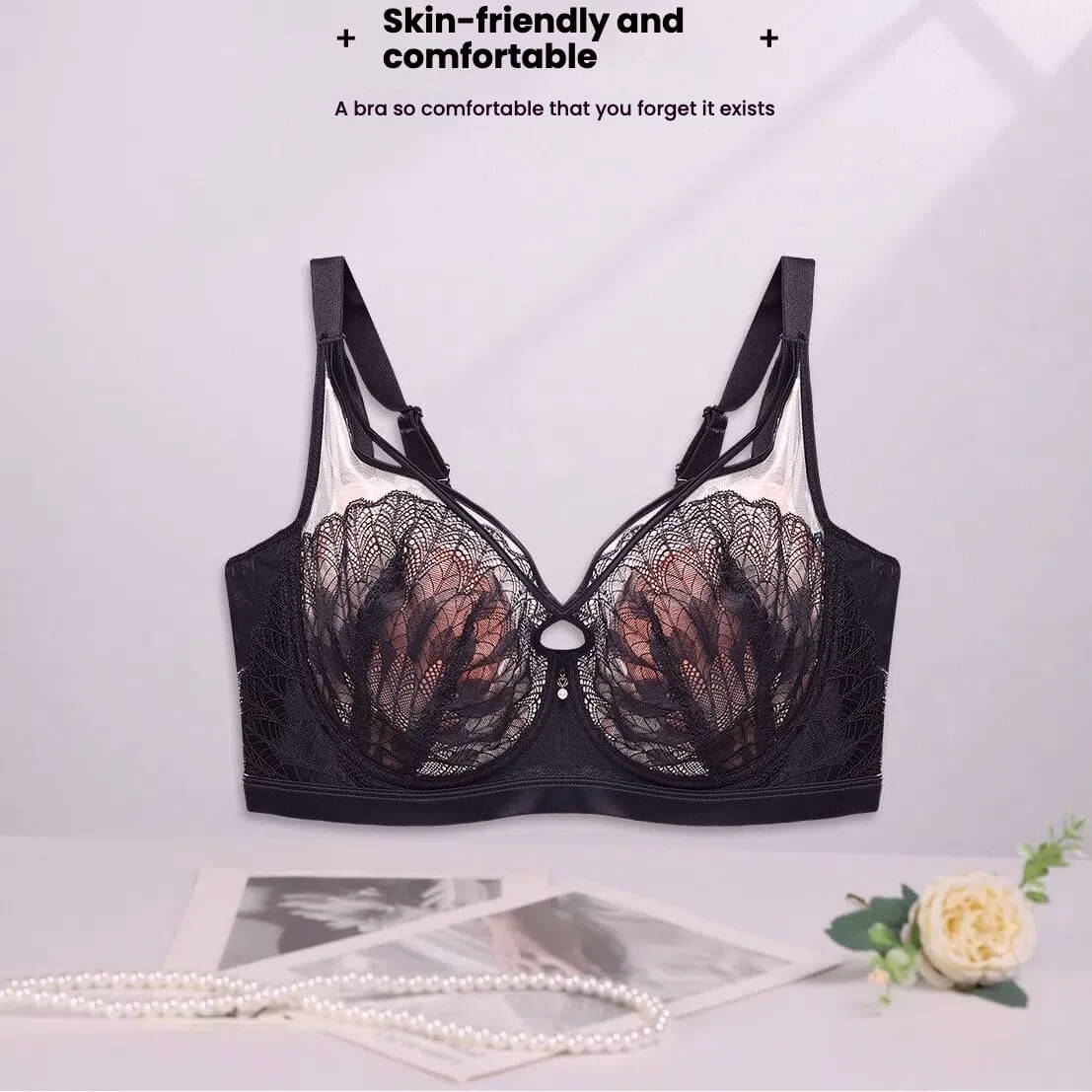 Summer Free Black Lace E Cup Bra