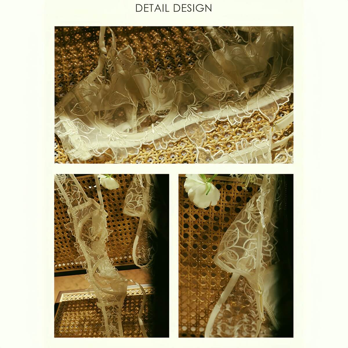 Ultra-Sheer Lace Bra Panty Set: Breathable Push-Up for Full-Bust Minimizer, Lightweight ABC Cup Lingerie