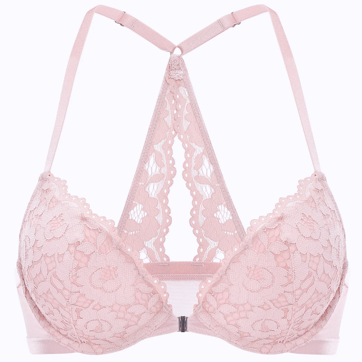 Women's Floral Front Closure Bra Lace Bralette C D DD Cup