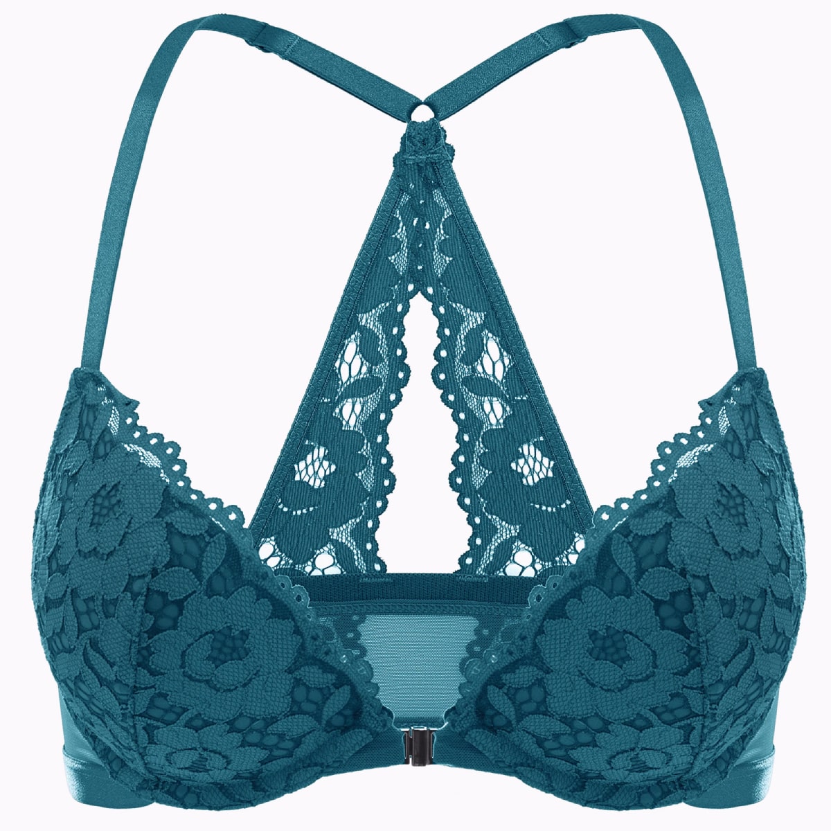 Women's Floral Front Closure Bra Lace Bralette C D DD Cup