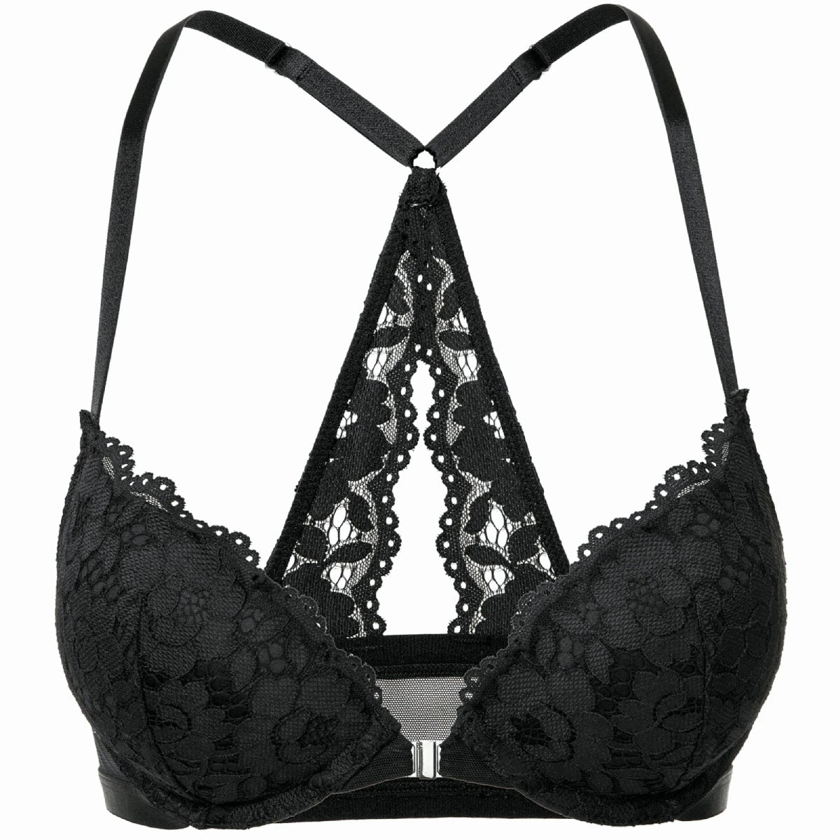 Women's Floral Front Closure Bra Lace Bralette C D DD Cup