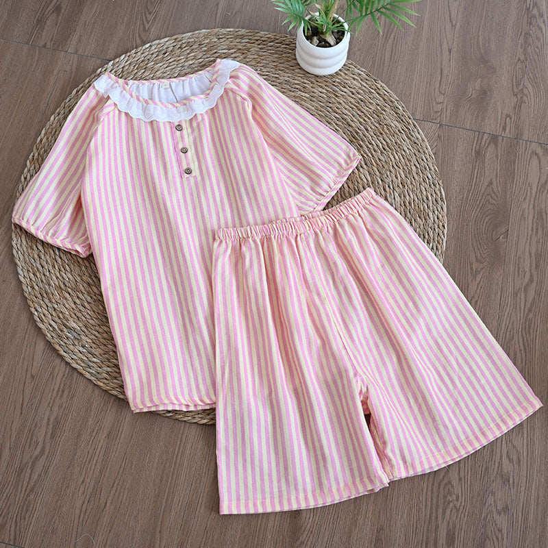 Women's Cute Cartoon Print Cotton Pajamas - Princess Short Sleeve Nightwear Set