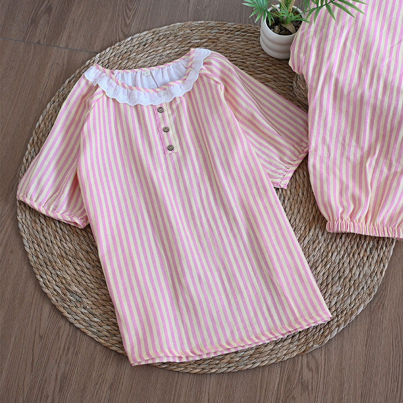 Women's Cute Cartoon Print Cotton Pajamas - Princess Short Sleeve Nightwear Set