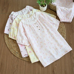 Women's Cute Cartoon Print Cotton Pajamas - Princess Short Sleeve Nightwear Set