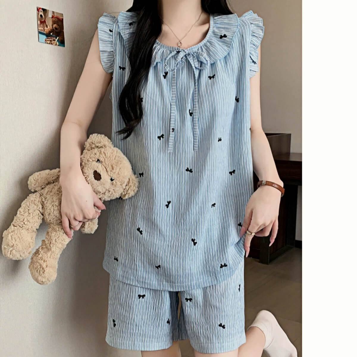 Women's Sweet Princess Padded Cami Pajama Set with Shorts